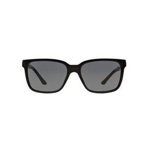 Versace Designer Sunglasses Square Black Frame Gold Metal Arm Grey Lens VE4307